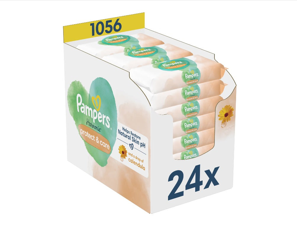 Pampers Harmonie Protect & Care | Servetele Umede pentru Copii cu Galbenele